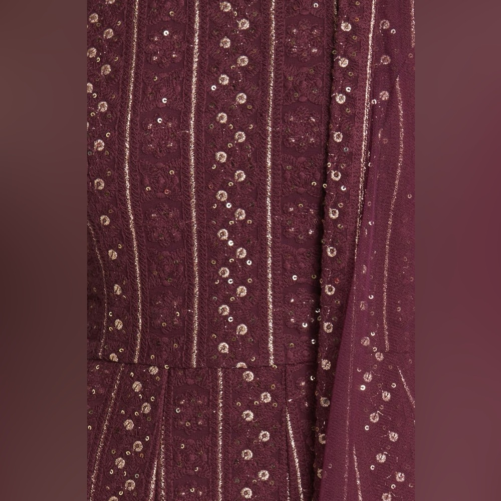SANI 
Name' Samud Embroidered Long Sleeve Anarkali With Dupatta NWOT - Picture 5 of 9